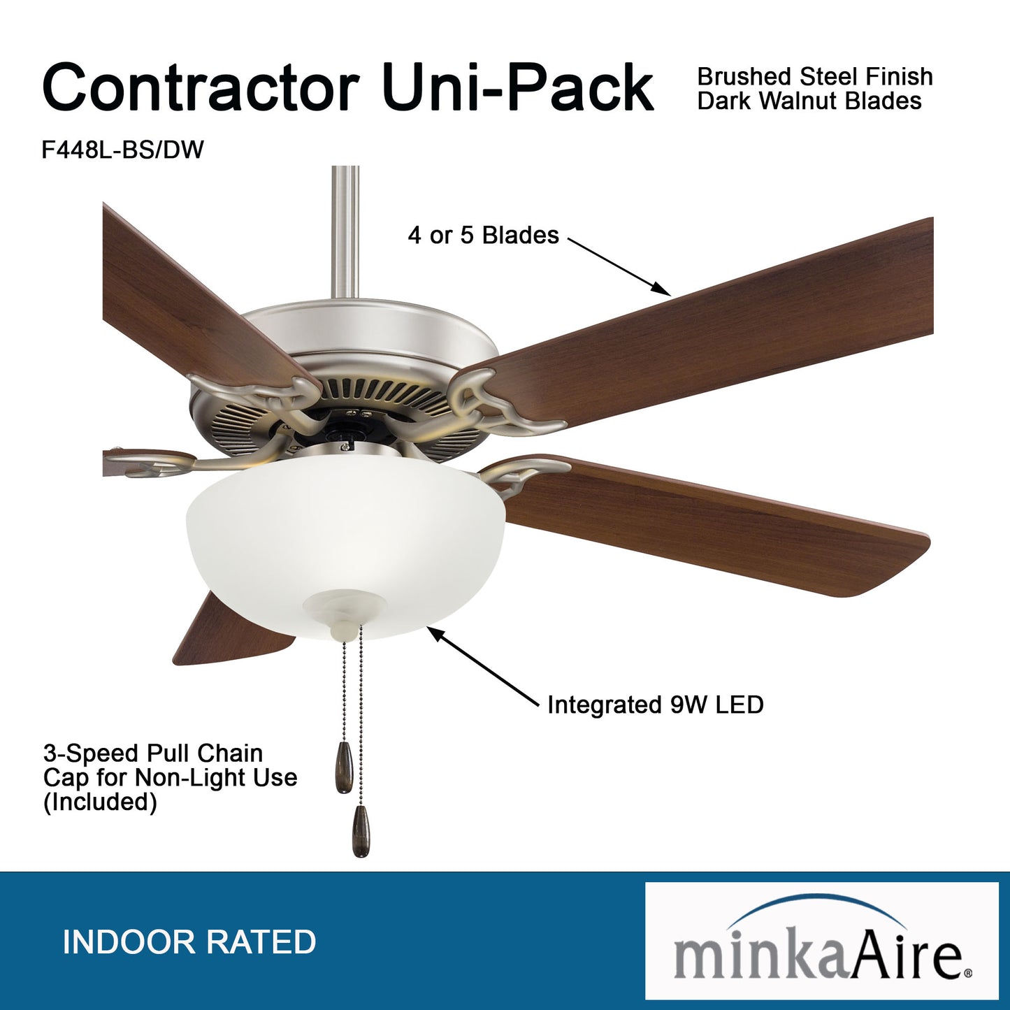 Minka Aire CONTRACTOR II UNI-PACK シーリングファンライト 【F448L-BS/DW】