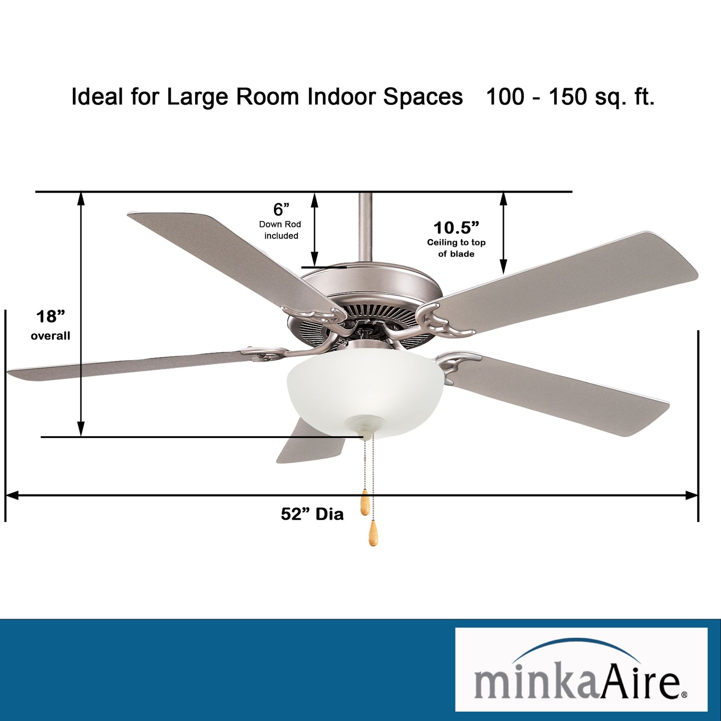 Minka Aire CONTRACTOR II UNI-PACK シーリングファンライト 【F448L-BS】