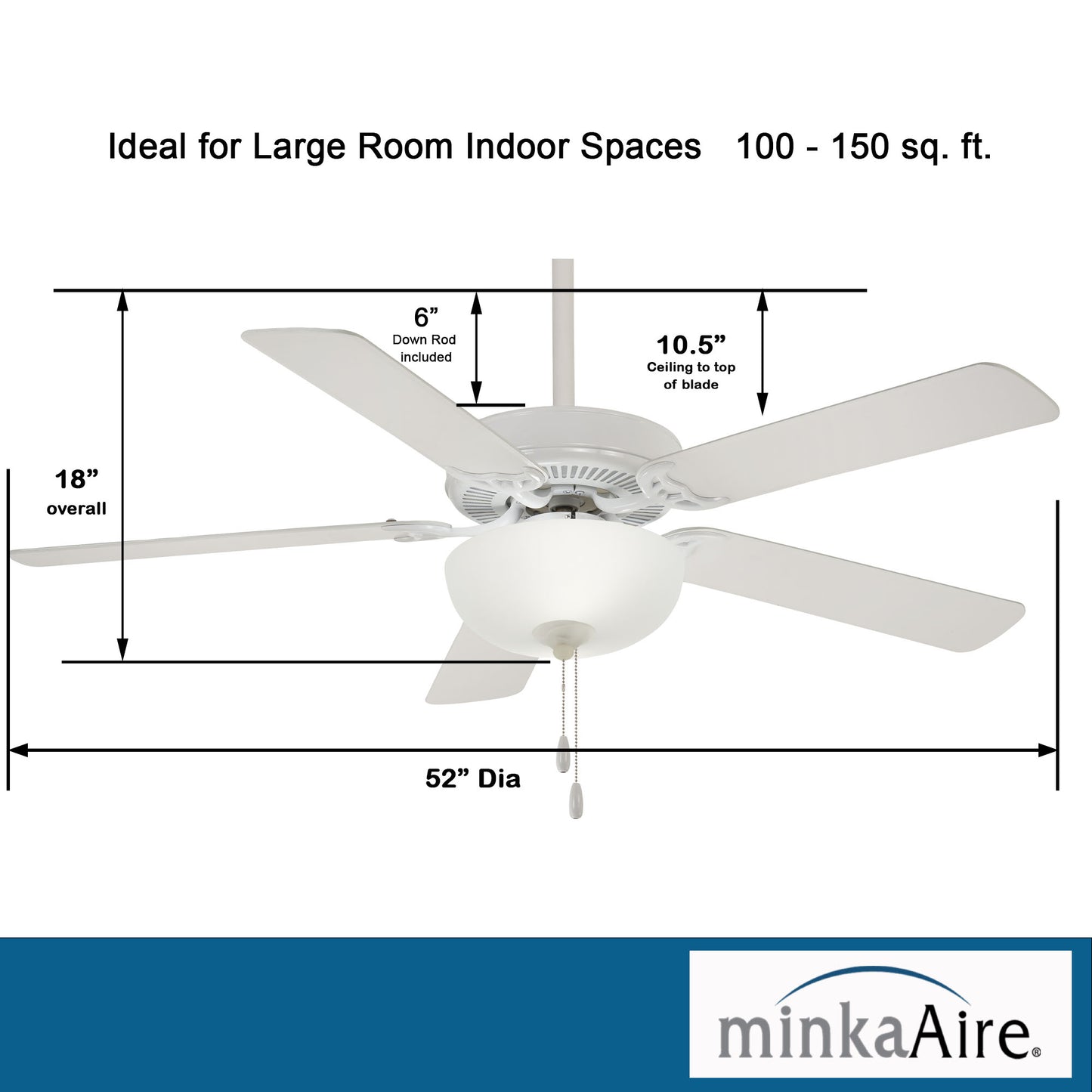 Minka Aire CONTRACTOR II UNI-PACK シーリングファンライト 【F448L-WH】