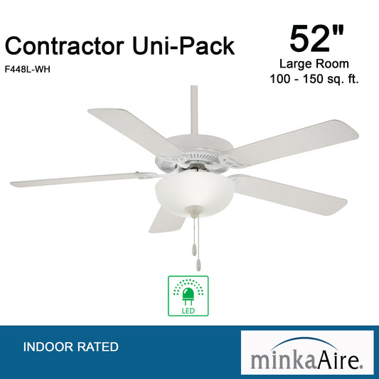 Minka Aire CONTRACTOR II UNI-PACK シーリングファンライト 【F448L-WH】