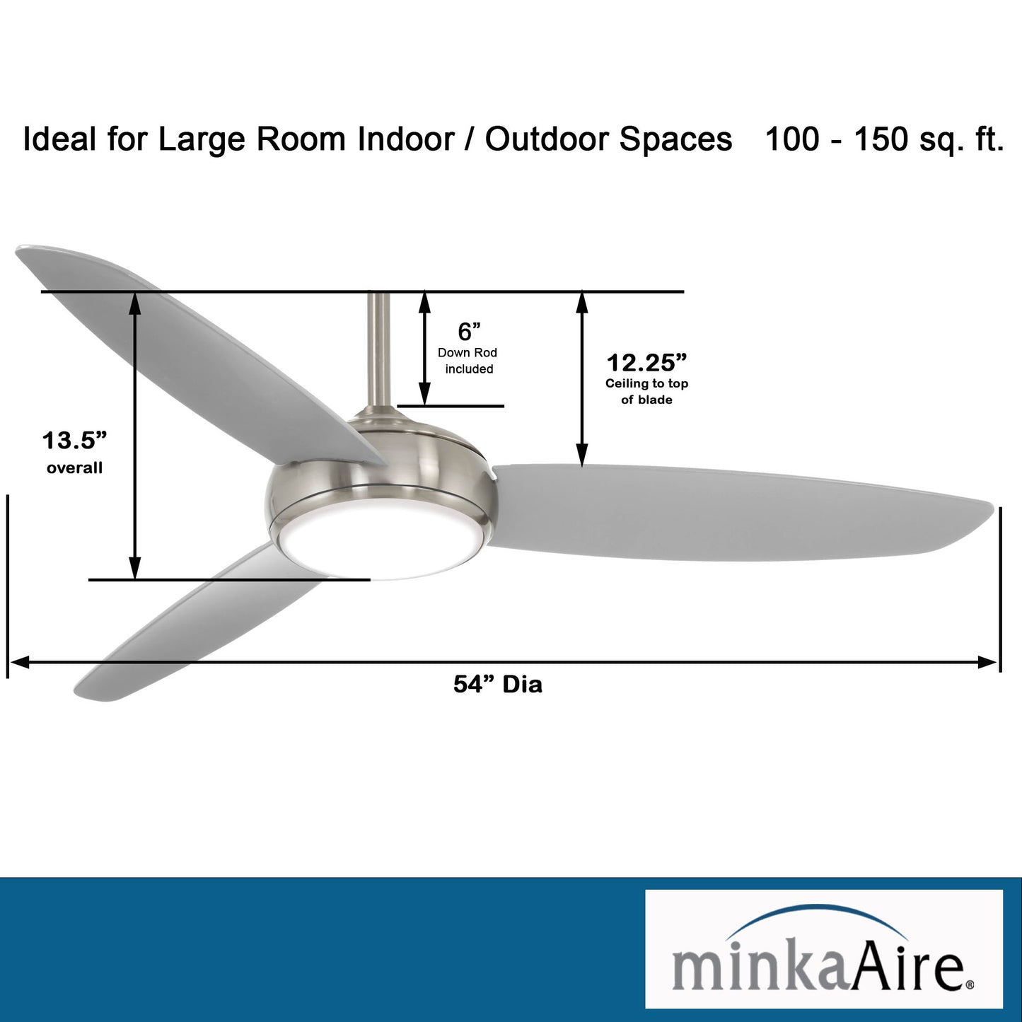 Minka Aire CONCEPT™ IV LED シーリングファンライト 【F465L-BNW】