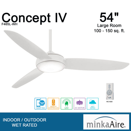 Minka Aire CONCEPT™ IV LED シーリングファンライト 【F465L-WH】
