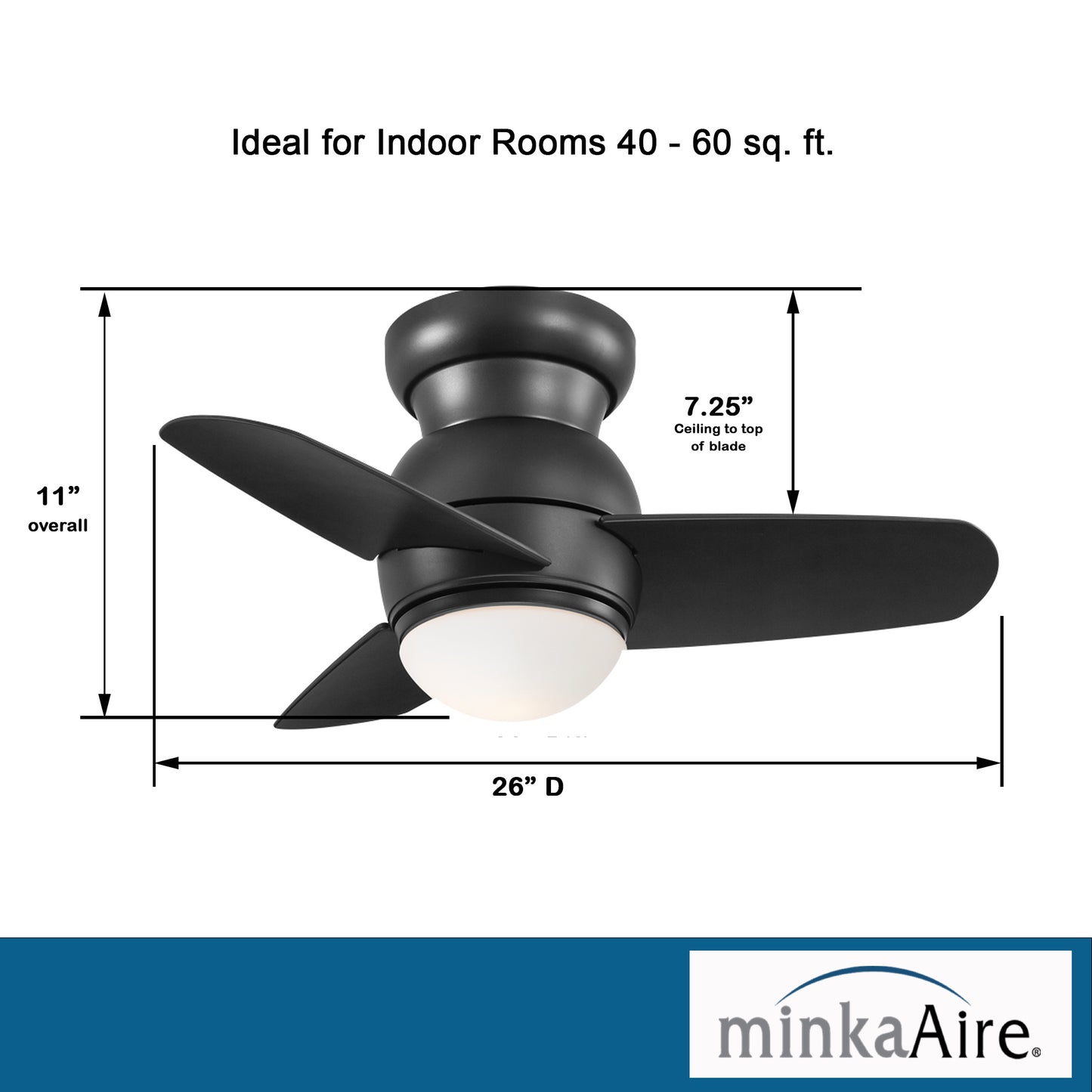 Minka Aire SPACESAVER LED シーリングファンライト 【F510L-CL】
