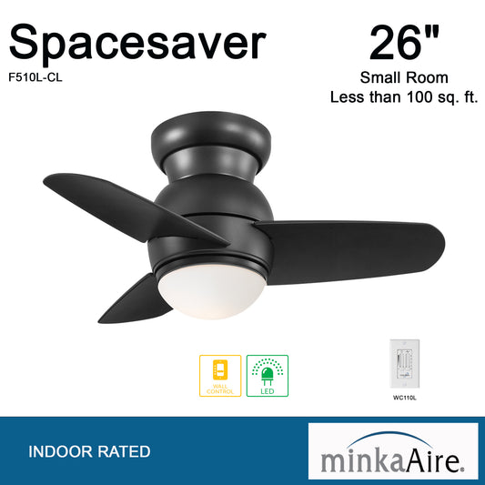 Minka Aire SPACESAVER LED シーリングファンライト 【F510L-CL】