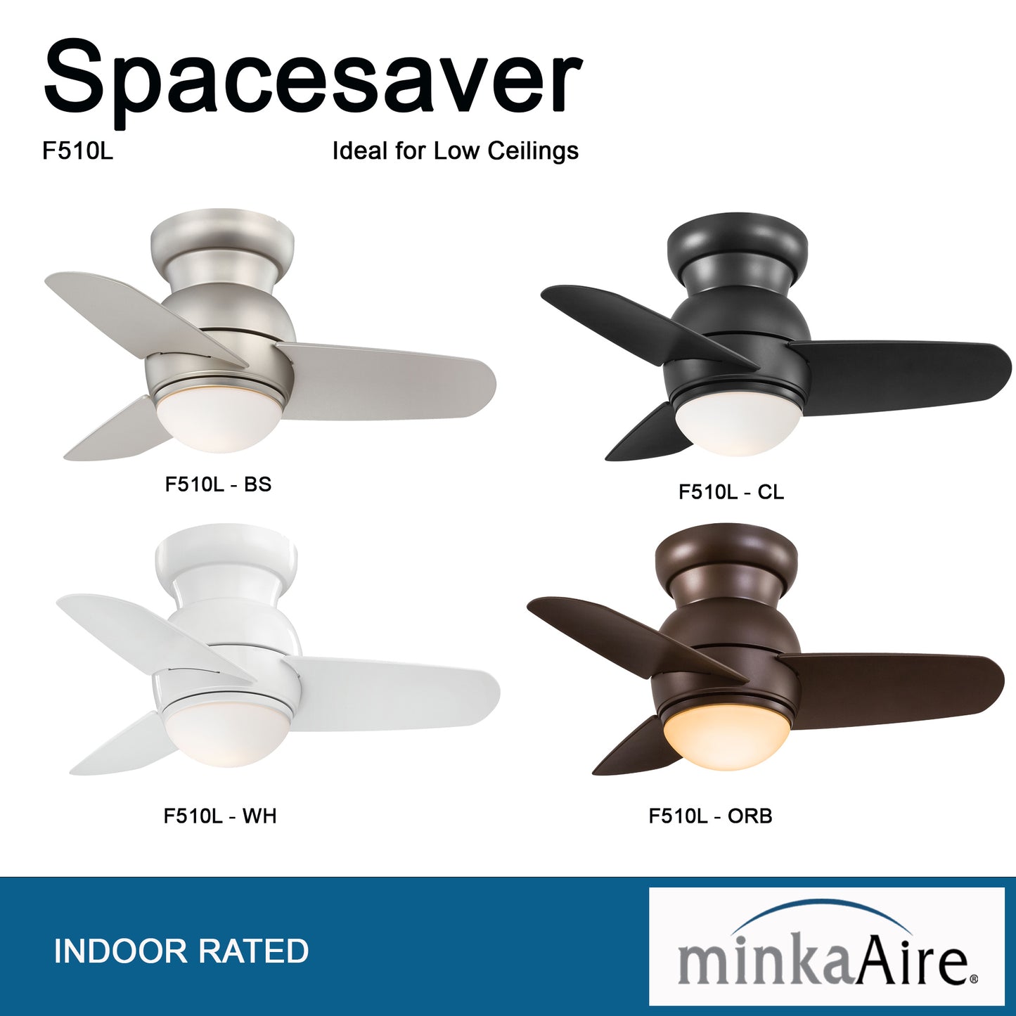 Minka Aire SPACESAVER LED シーリングファンライト 【F510L-CL】