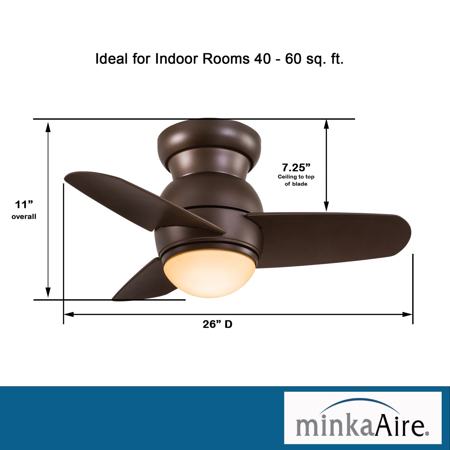 Minka Aire SPACESAVER LED シーリングファンライト 【F510L-ORB】