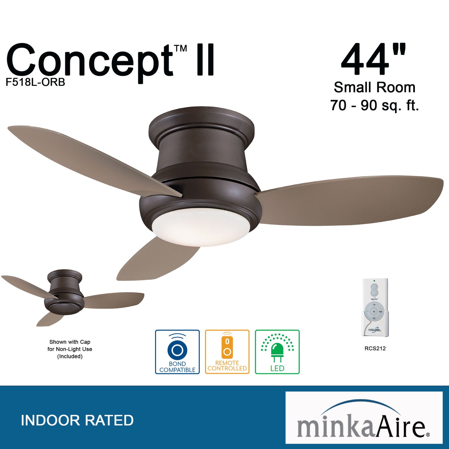 Minka Aire CONCEPT™ II 44" LED シーリングファンライト 【F518L-ORB】