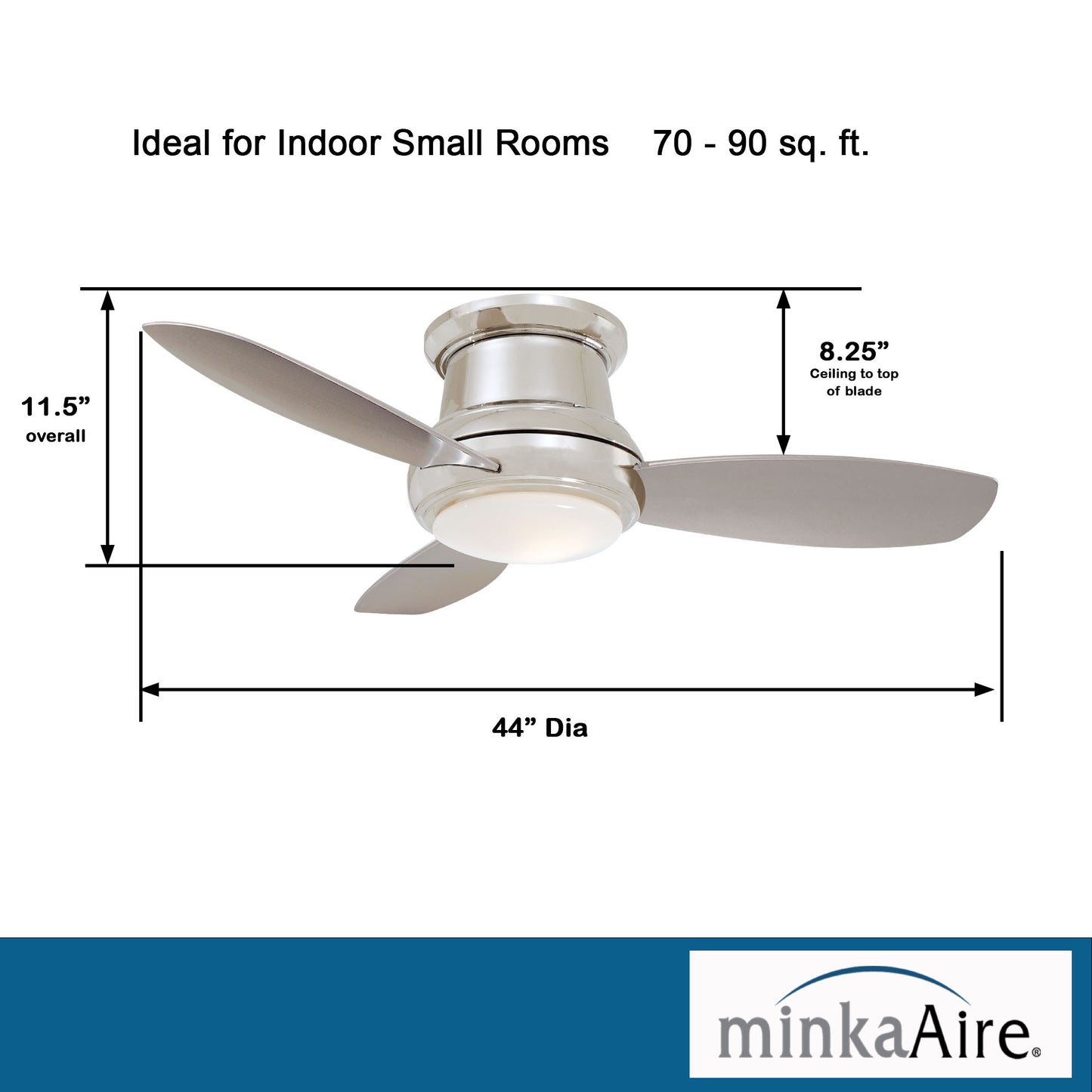 Minka Aire CONCEPT™ II 44" LED シーリングファンライト 【F518L-PN】