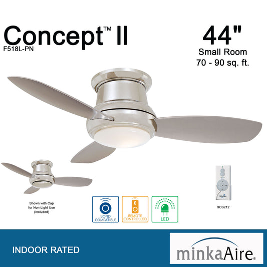 Minka Aire CONCEPT™ II 44" LED シーリングファンライト 【F518L-PN】
