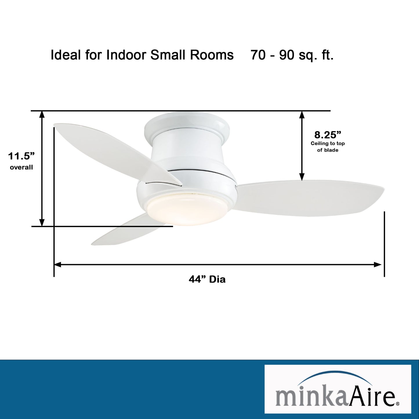 Minka Aire CONCEPT™ II 44" LED シーリングファンライト 【F518L-WH】