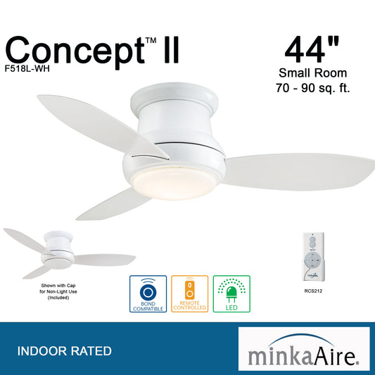 Minka Aire CONCEPT™ II 44" LED シーリングファンライト 【F518L-WH】