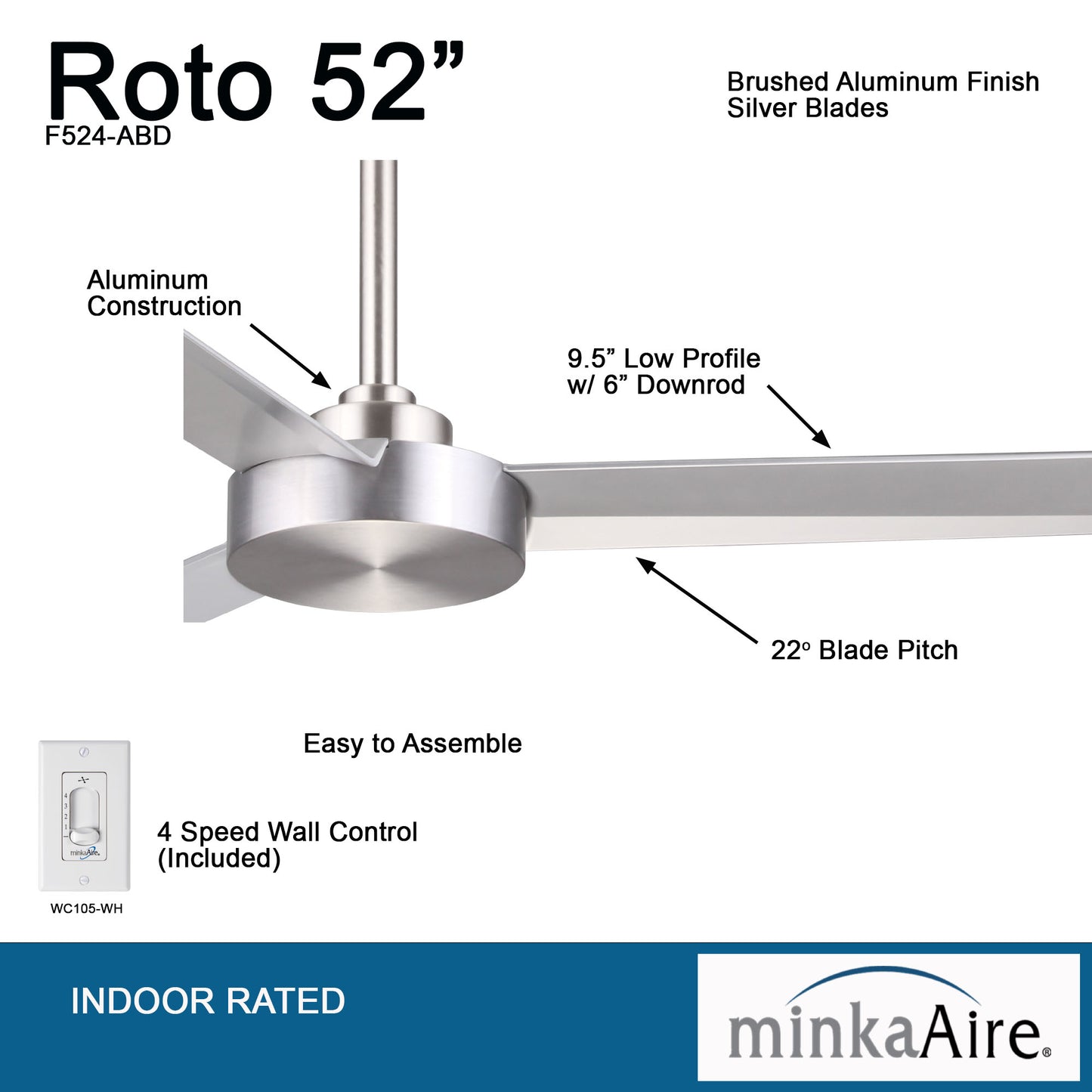 Minka Aire ROTO シーリングファン 【F524-ABD】