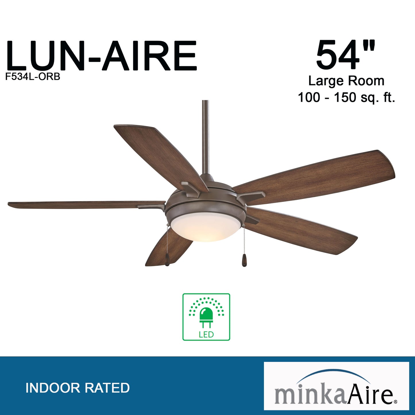 Minka Aire LUN-AIRE シーリングファンライト 【F534L-ORB】