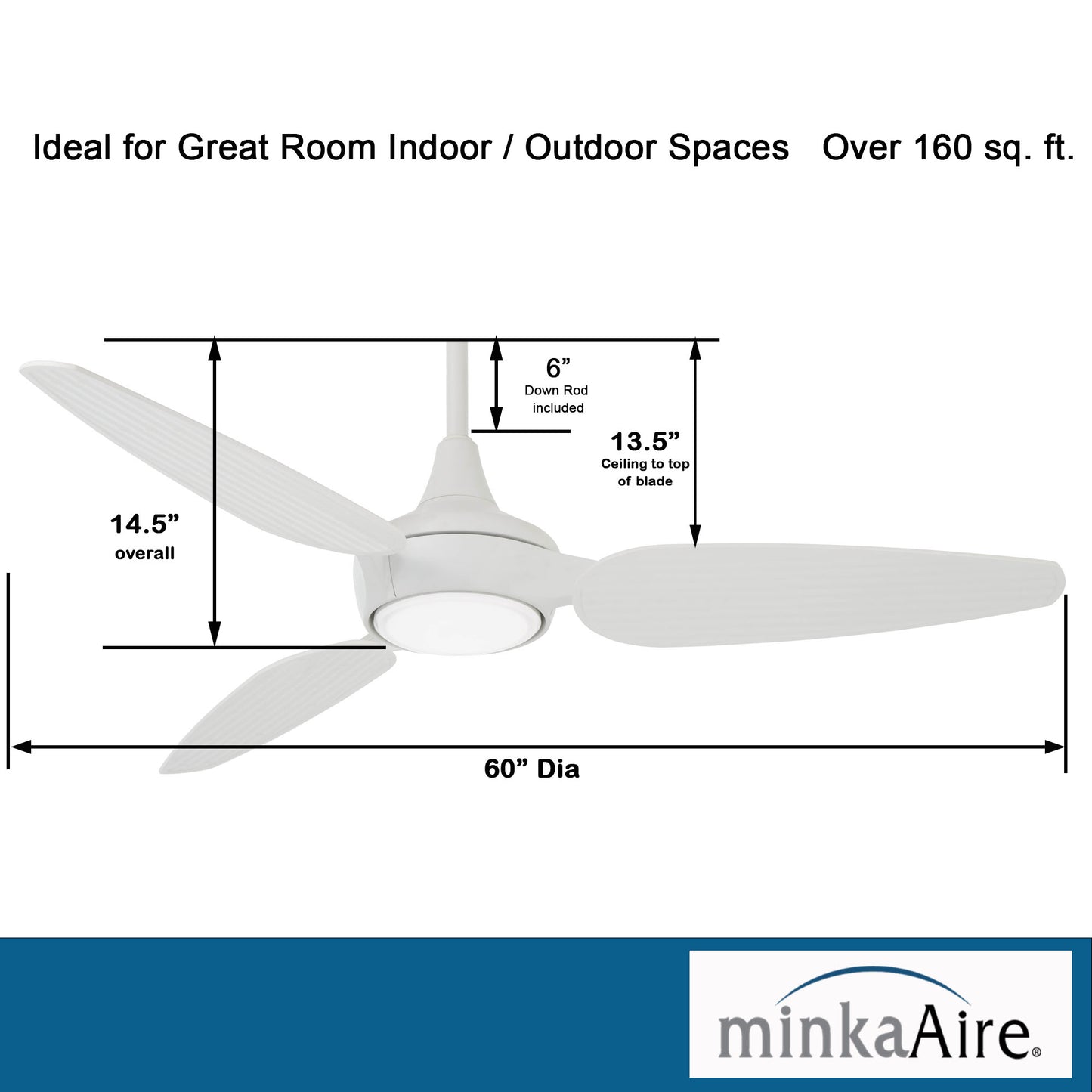 Minka Aire SEACREST LED シーリングファンライト 【F675L-WHF】