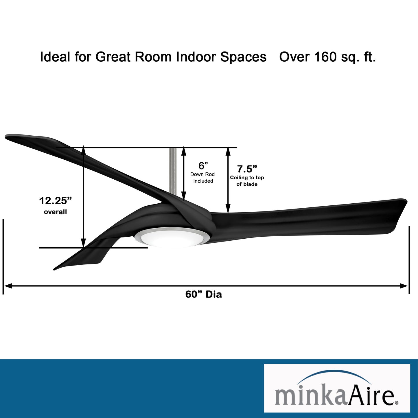 Minka Aire CURL シーリングファンライト 【F714L-BN/CL】