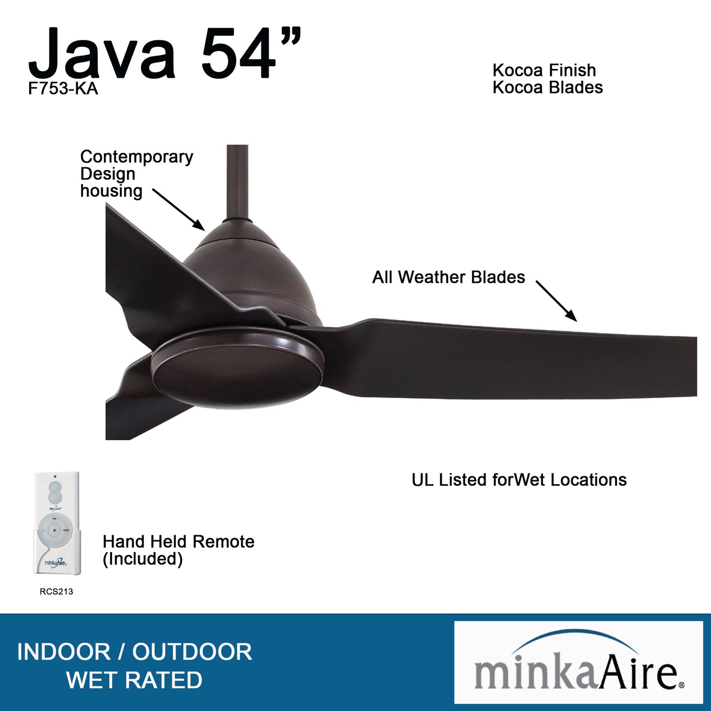 Minka Aire JAVA シーリングファン 【F753-KA】