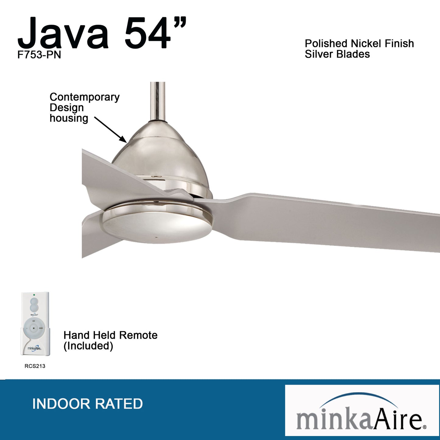 Minka Aire JAVA LED シーリングファンライト 【F753L-PN】