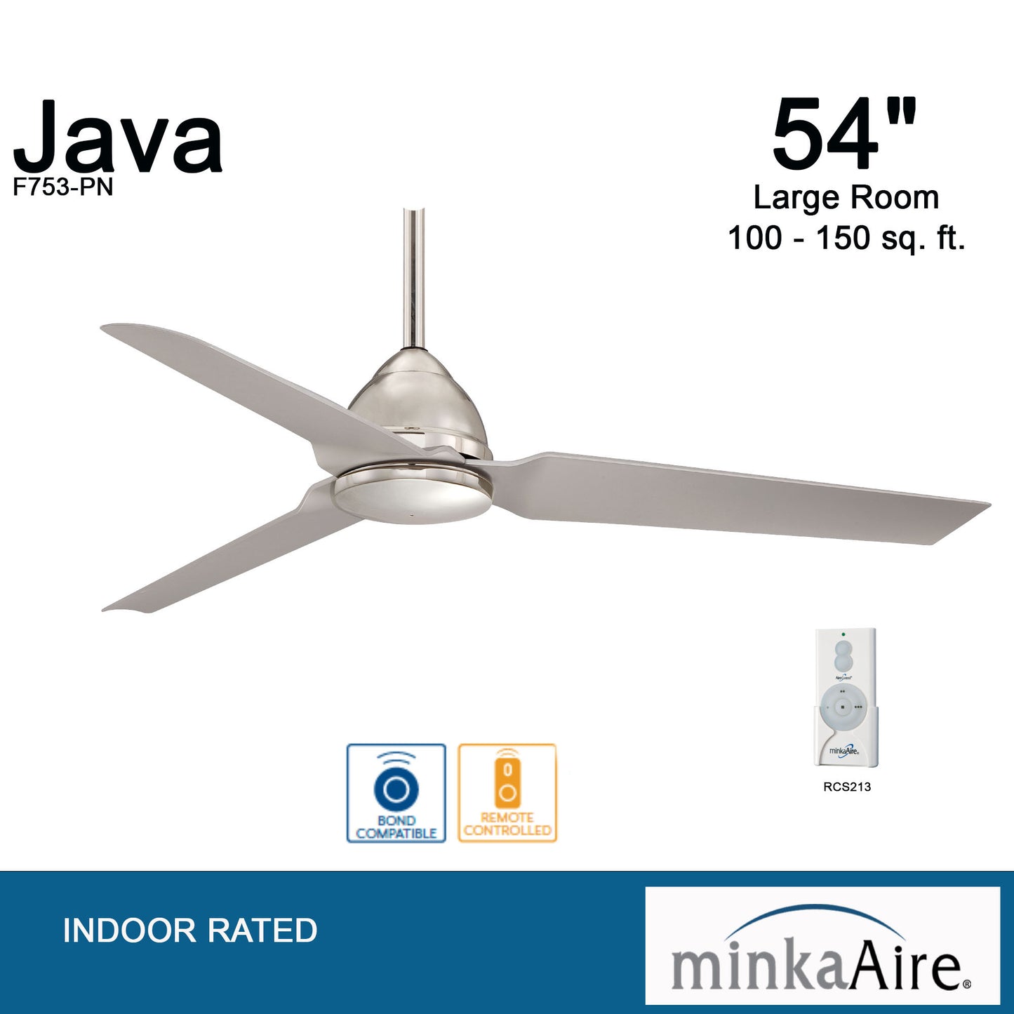 Minka Aire JAVA LED シーリングファンライト 【F753L-PN】