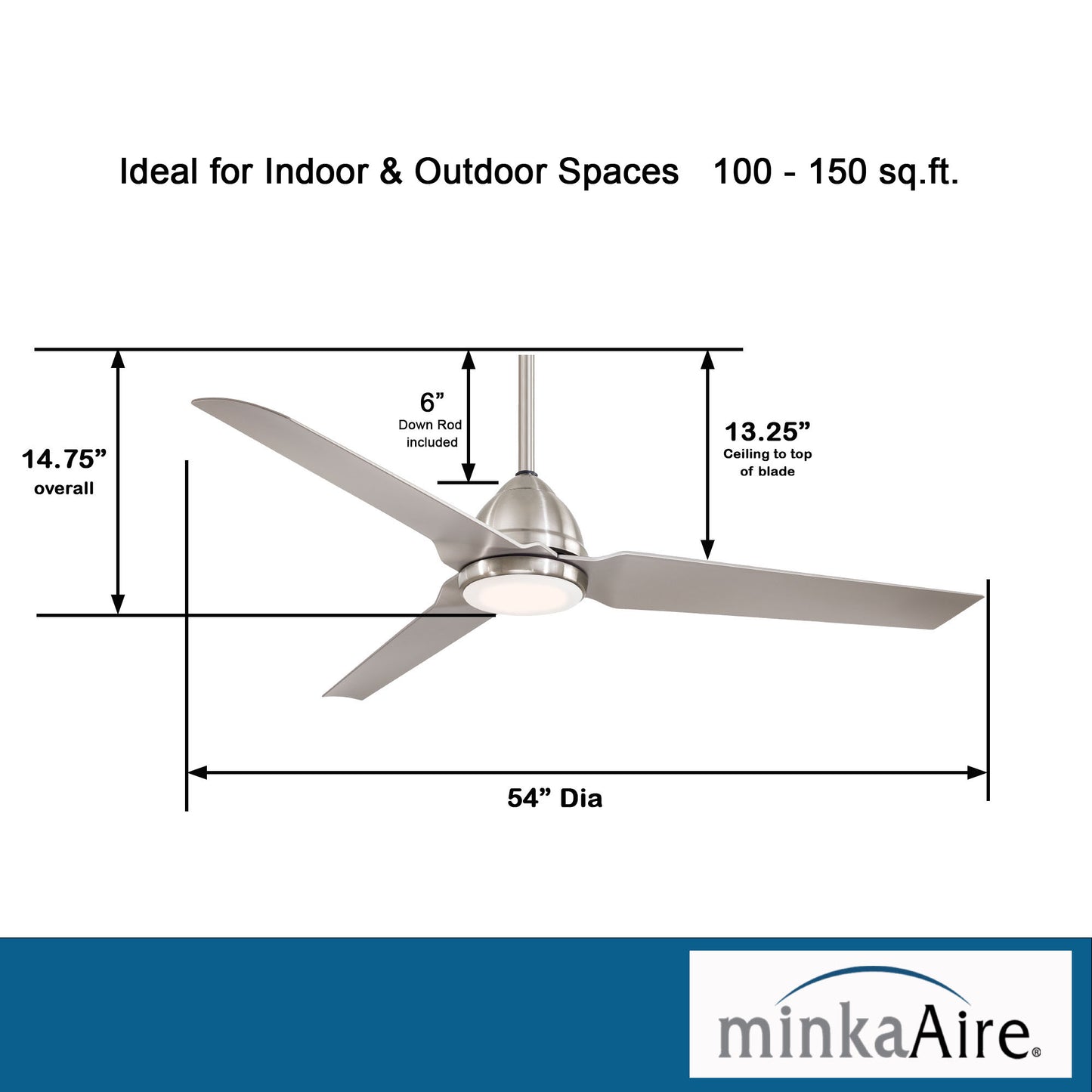 Minka Aire JAVA LED シーリングファンライト 【F753L-BNW】