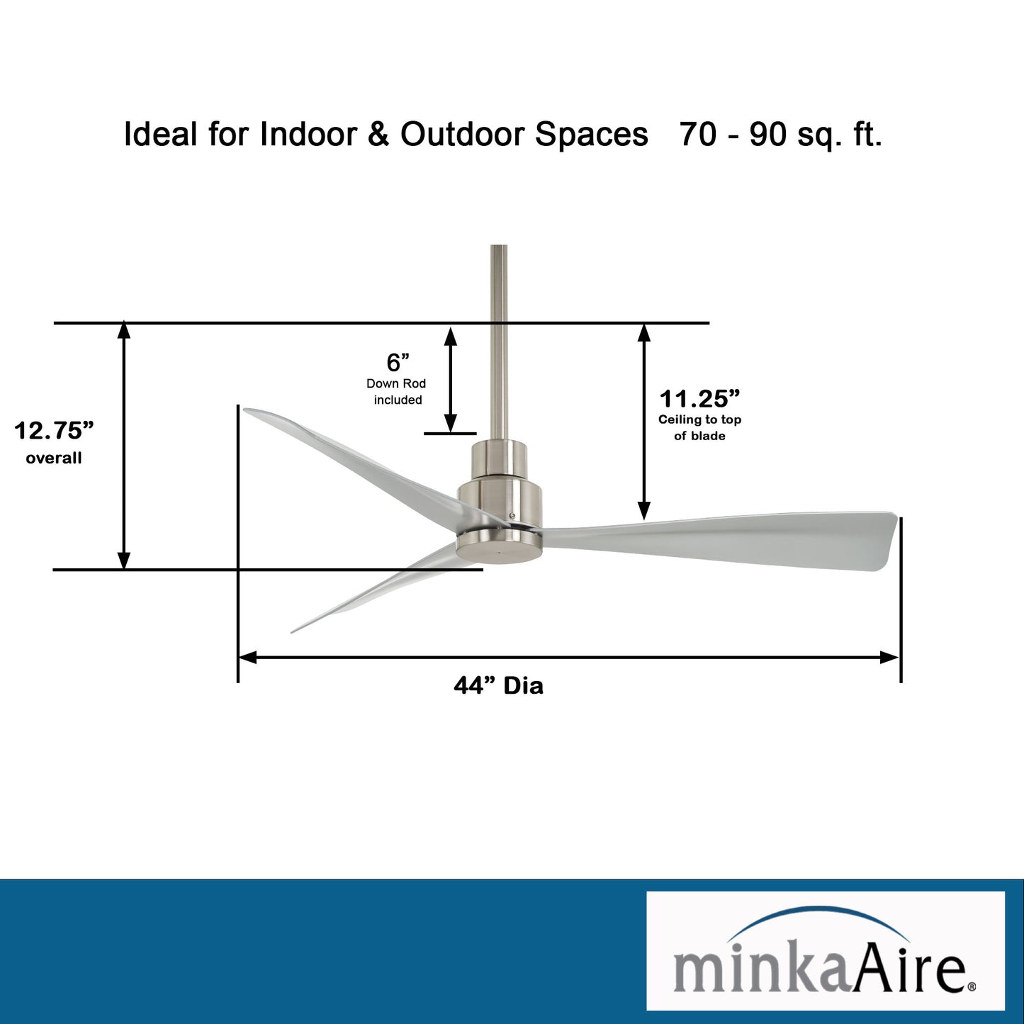 Minka Aire SIMPLE 44" シーリングファン 【F786-BNW】
