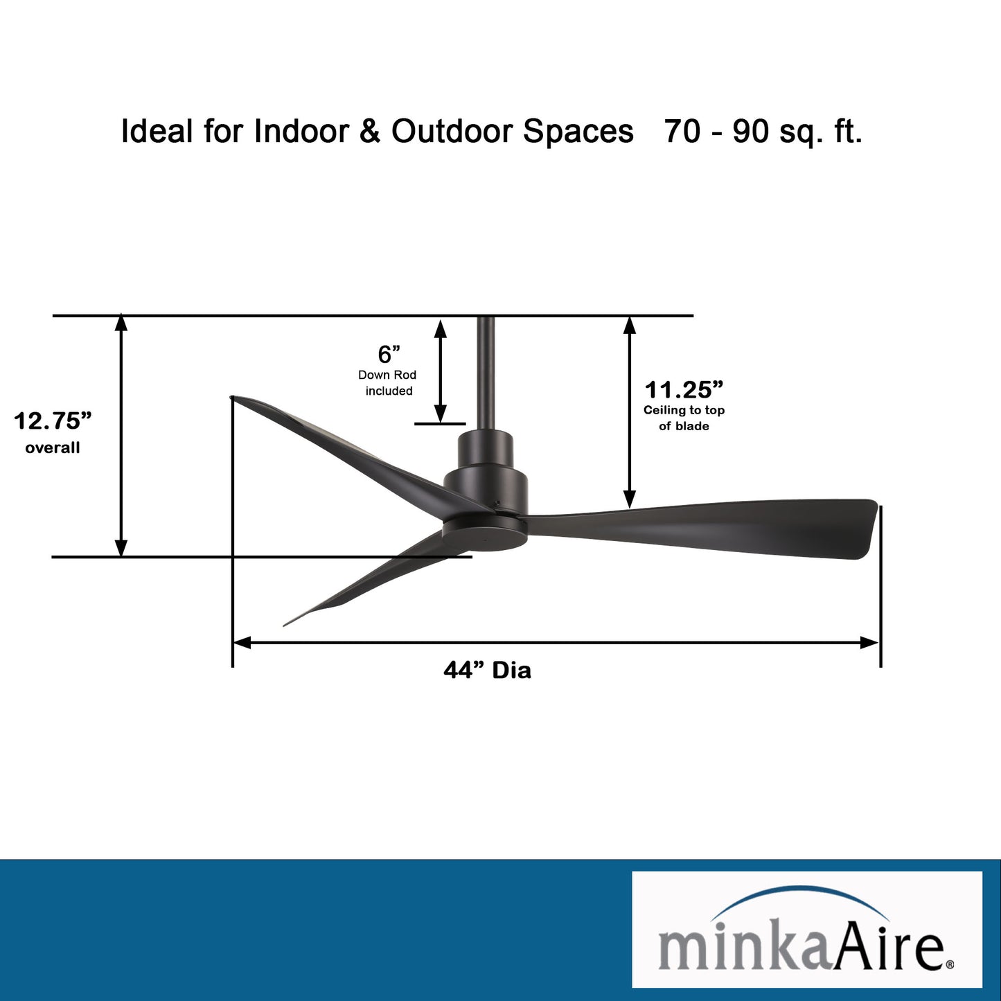Minka Aire SIMPLE 44" シーリングファン 【F786-CL】