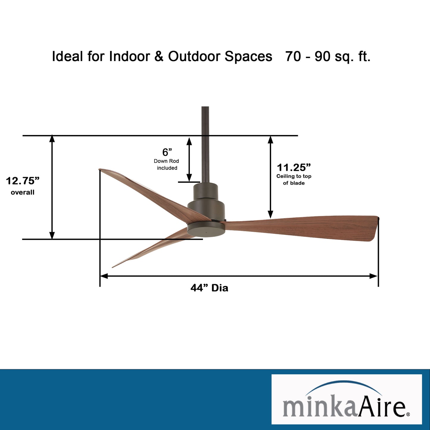 Minka Aire SIMPLE 44" シーリングファン 【F786-ORB】