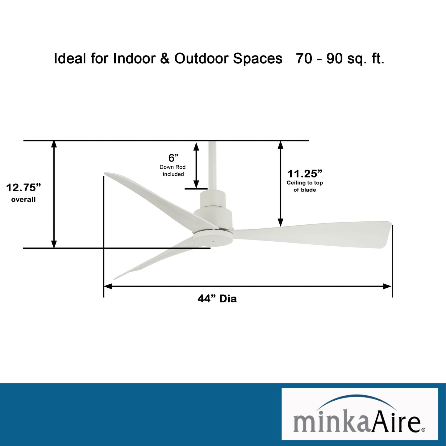 Minka Aire SIMPLE 44" シーリングファン 【F786-WHF】