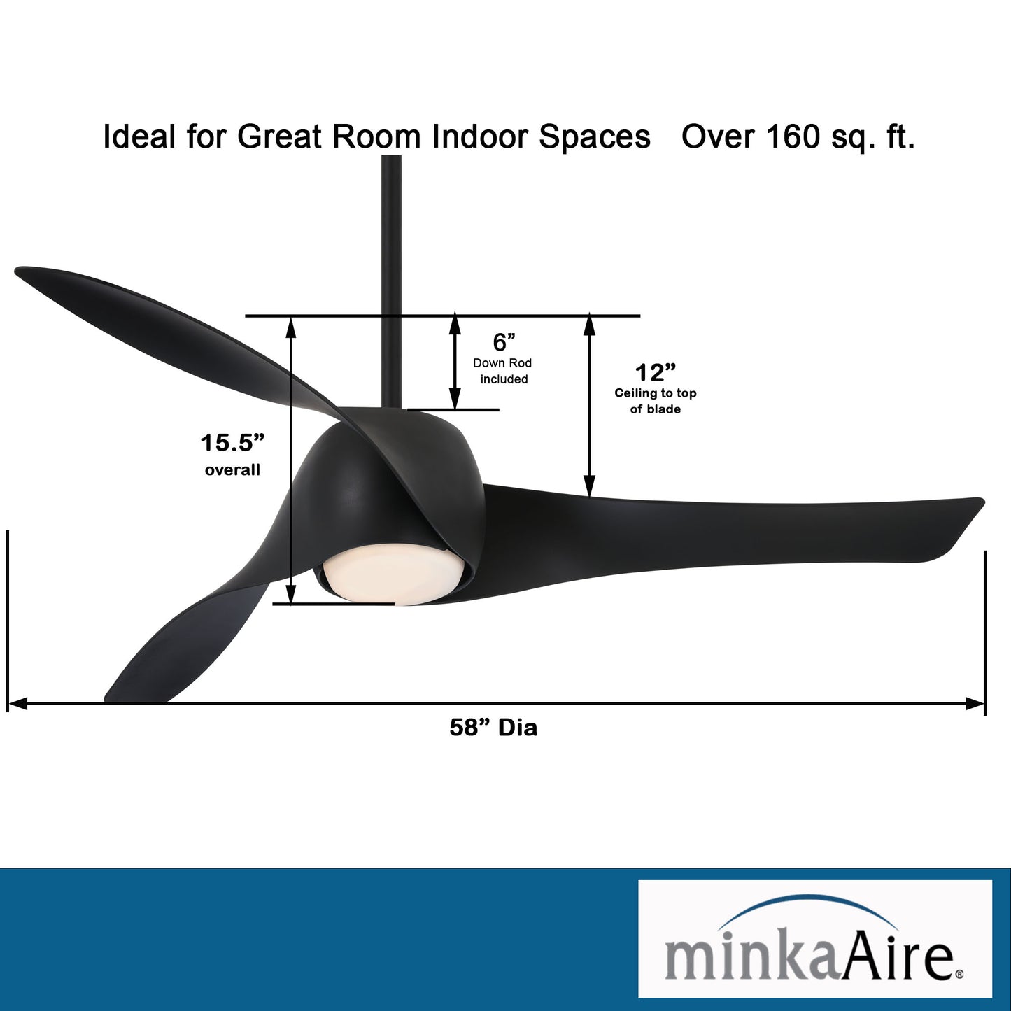 Minka Aire ARTEMIS LED シーリングファンライト 【F803DL-CL】