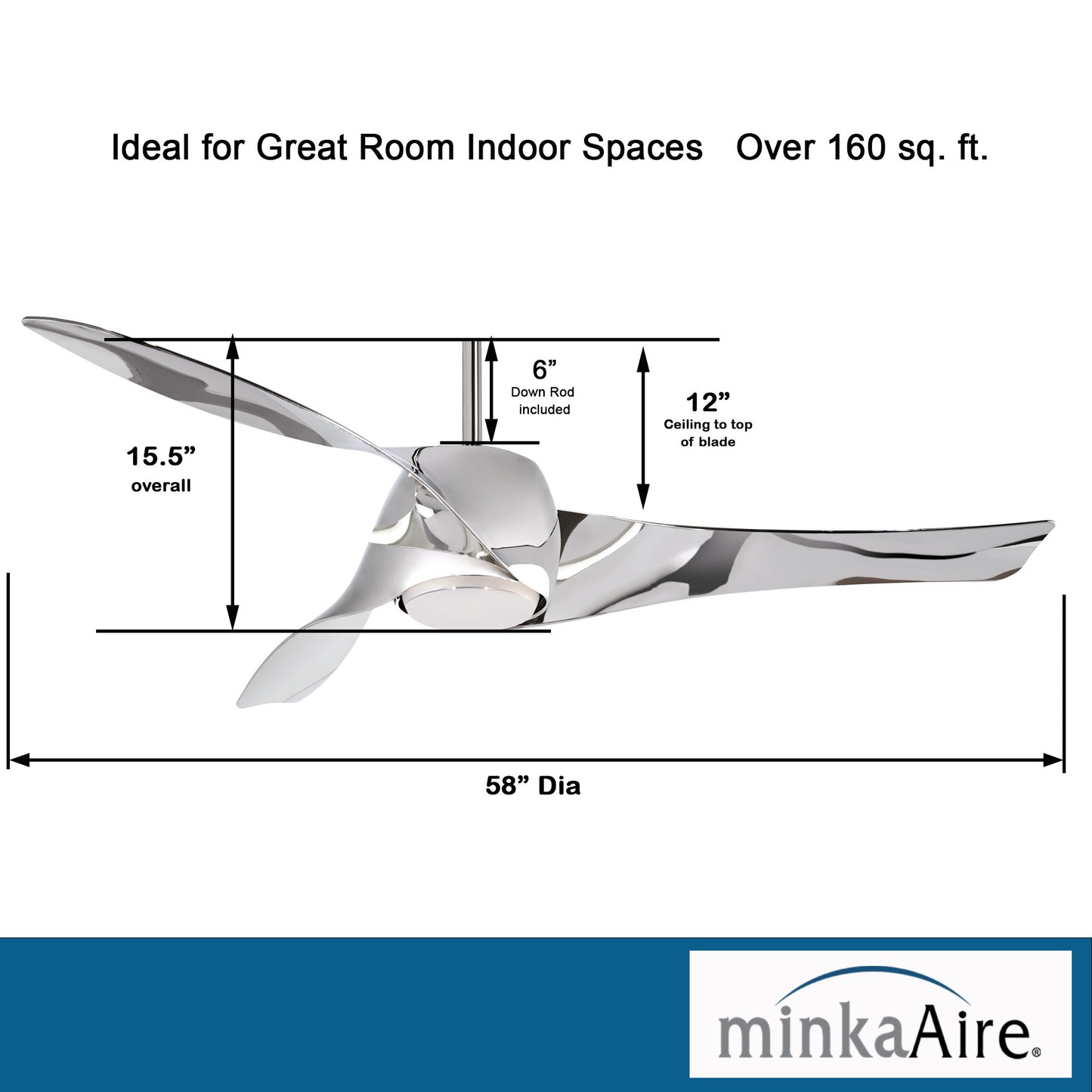 Minka Aire ARTEMIS LED シーリングファンライト 【F803DL-LN】