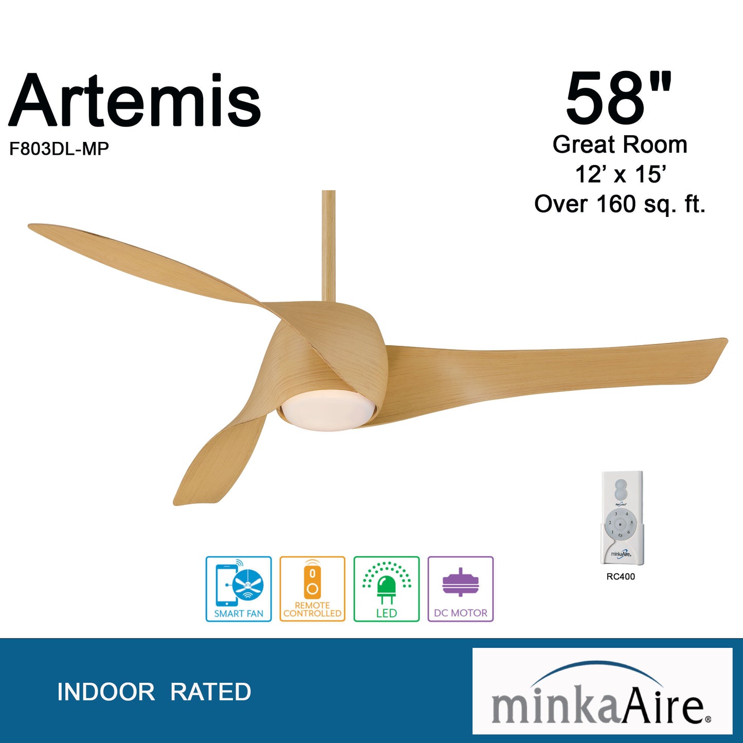 Minka Aire ARTEMIS LED シーリングファンライト 【F803DL-MP】