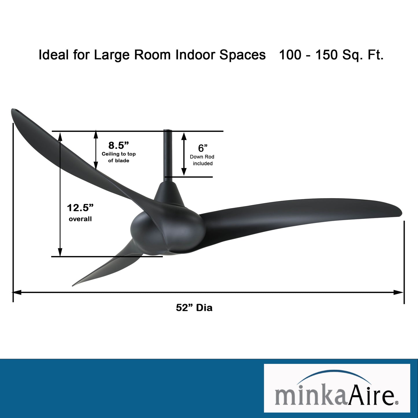Minka Aire WAVE 52" シーリングファン 【F843-CL】