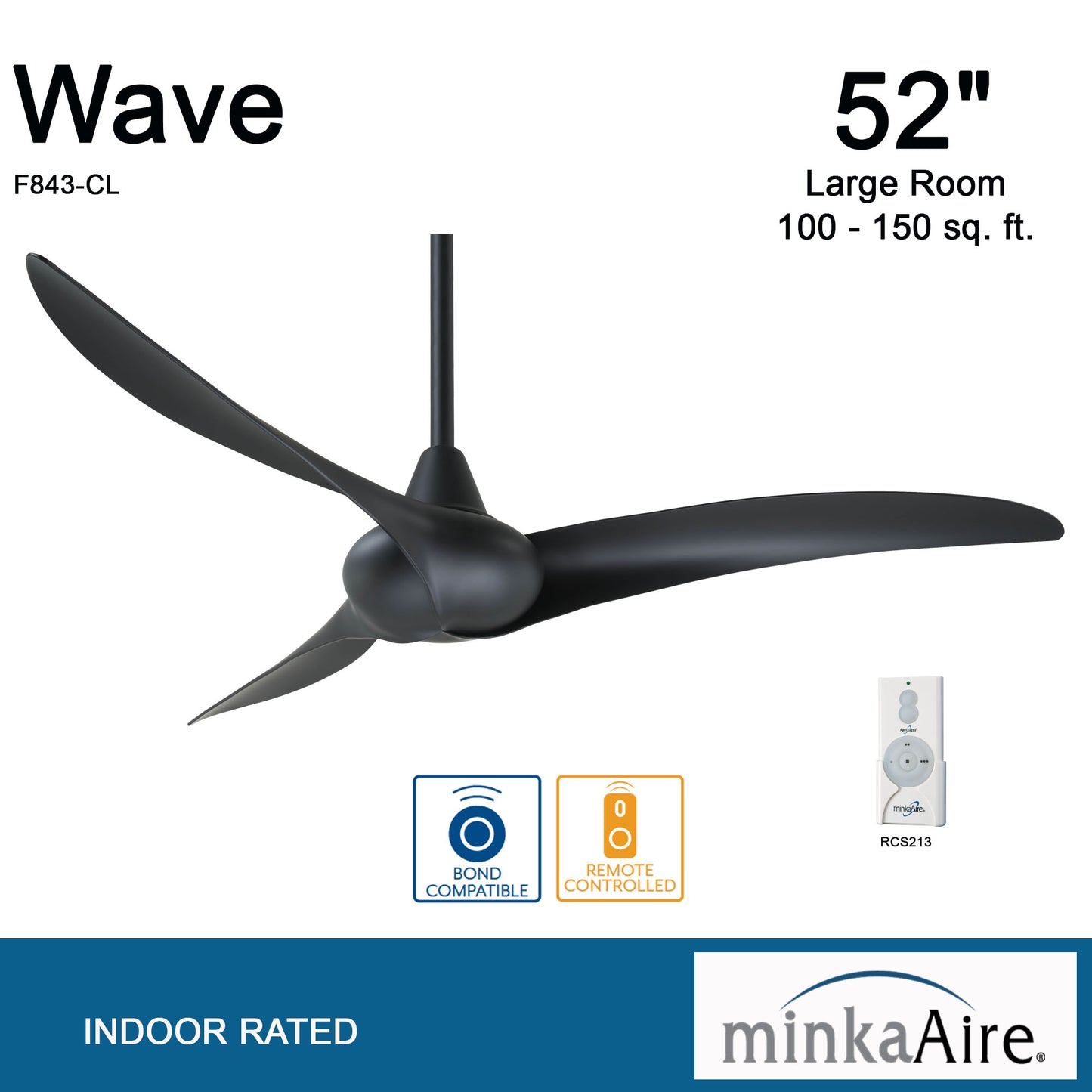 Minka Aire WAVE 52" シーリングファン 【F843-CL】