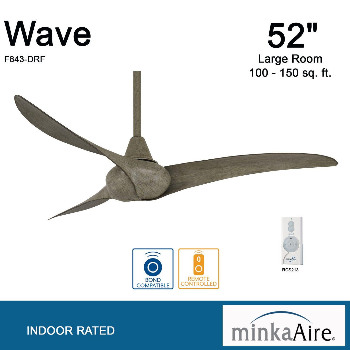Minka Aire WAVE 52" シーリングファン 【F843-DRF】