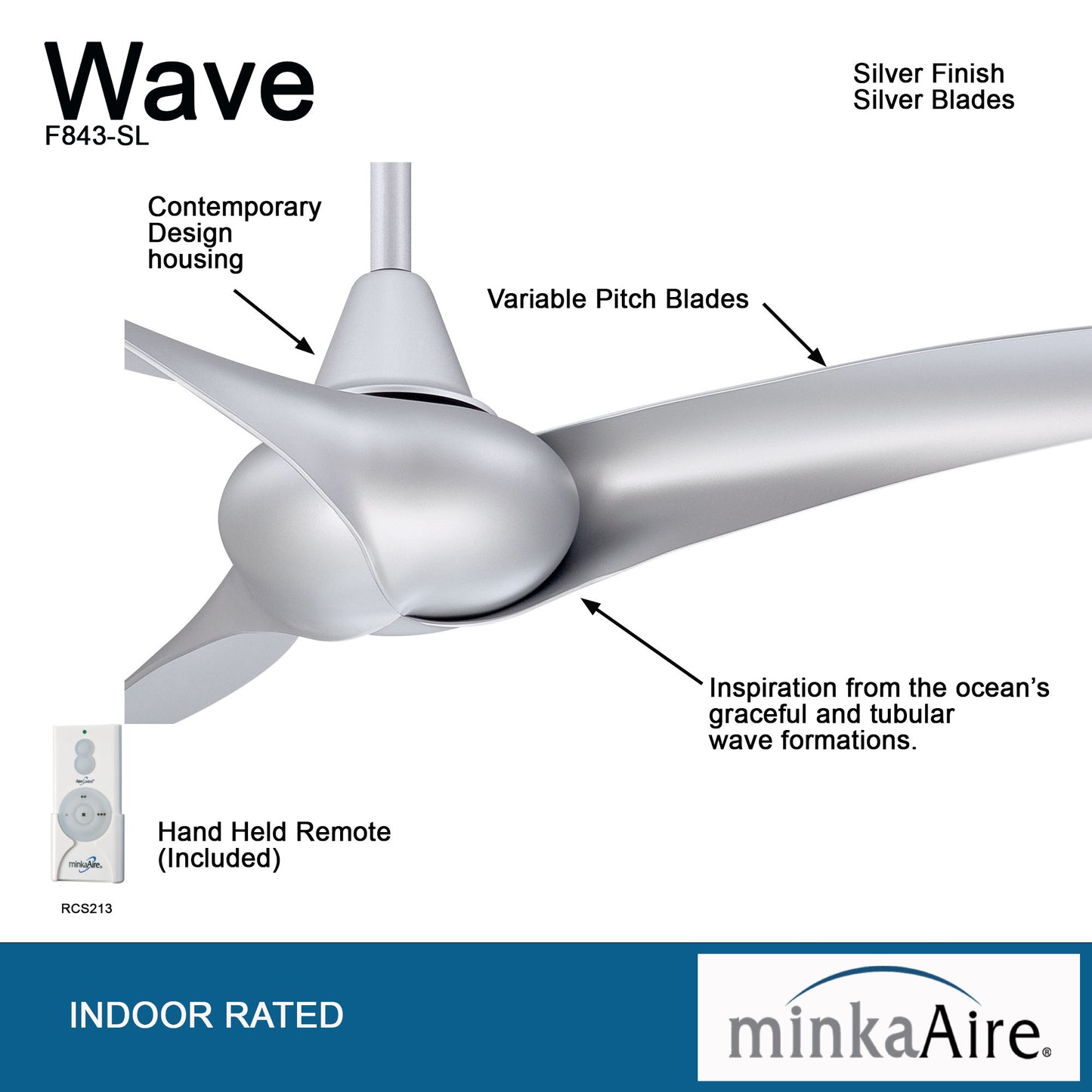 Minka Aire WAVE 52" シーリングファン 【F843-SL】