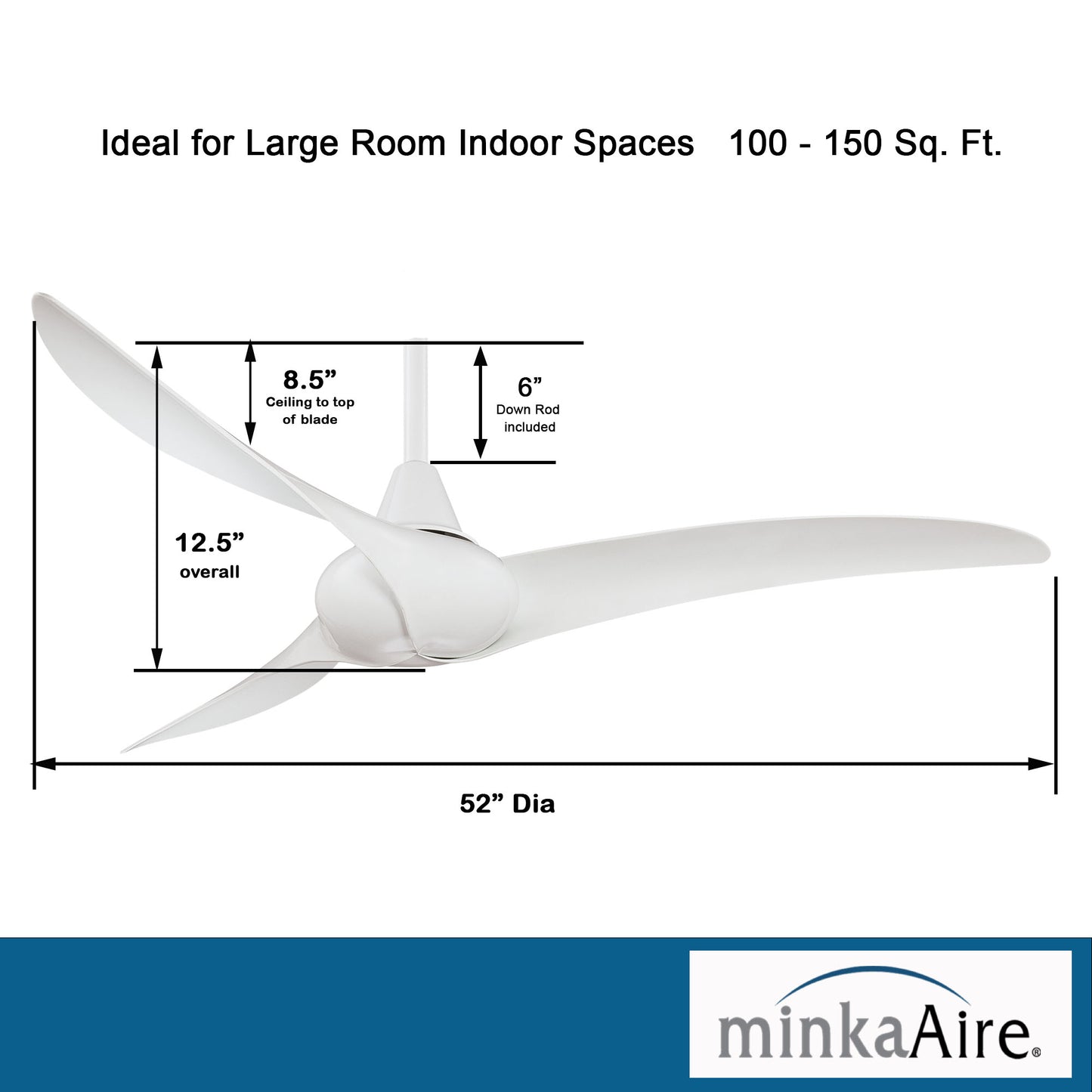 Minka Aire WAVE 52" シーリングファン 【F843-WH】