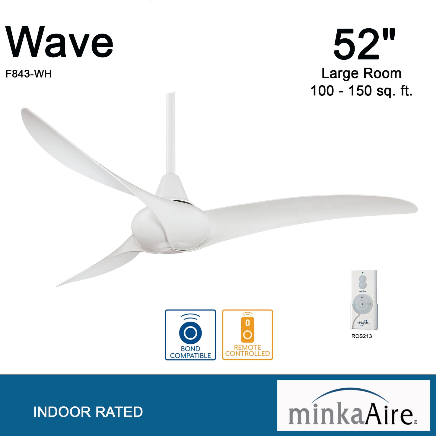 Minka Aire WAVE 52" シーリングファン 【F843-WH】
