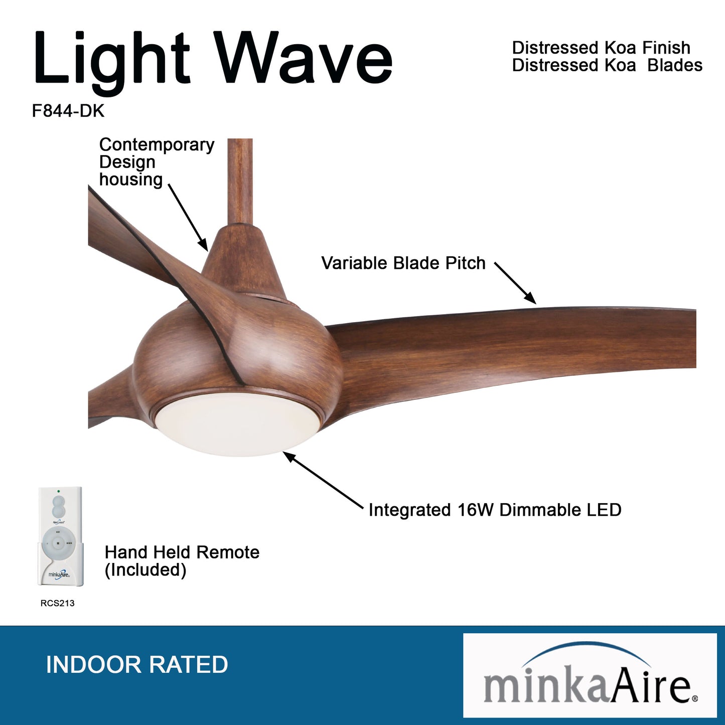 Minka Aire LIGHT WAVE 52" シーリングファンライト 【F844-DK】