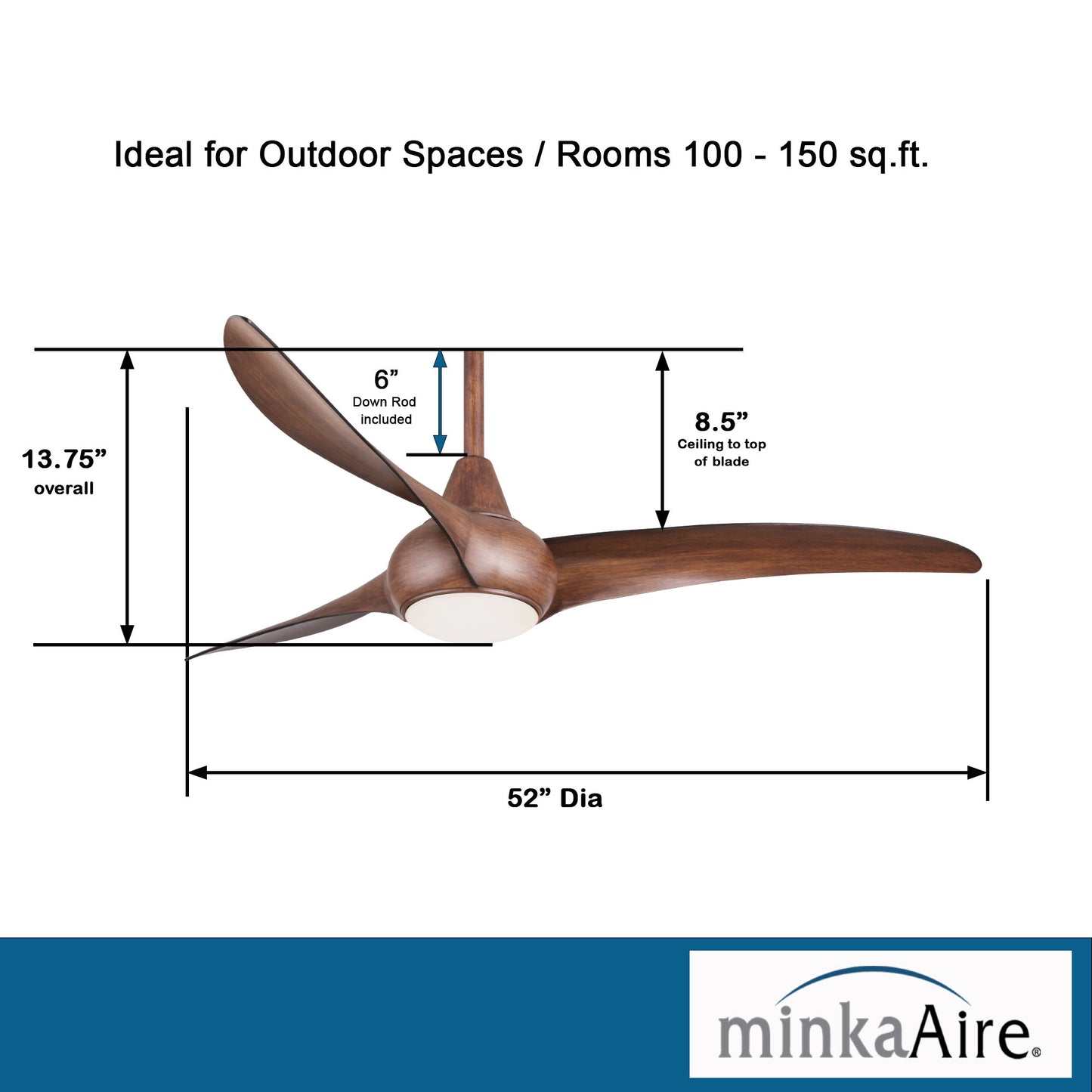 Minka Aire LIGHT WAVE 52" シーリングファンライト 【F844-DK】