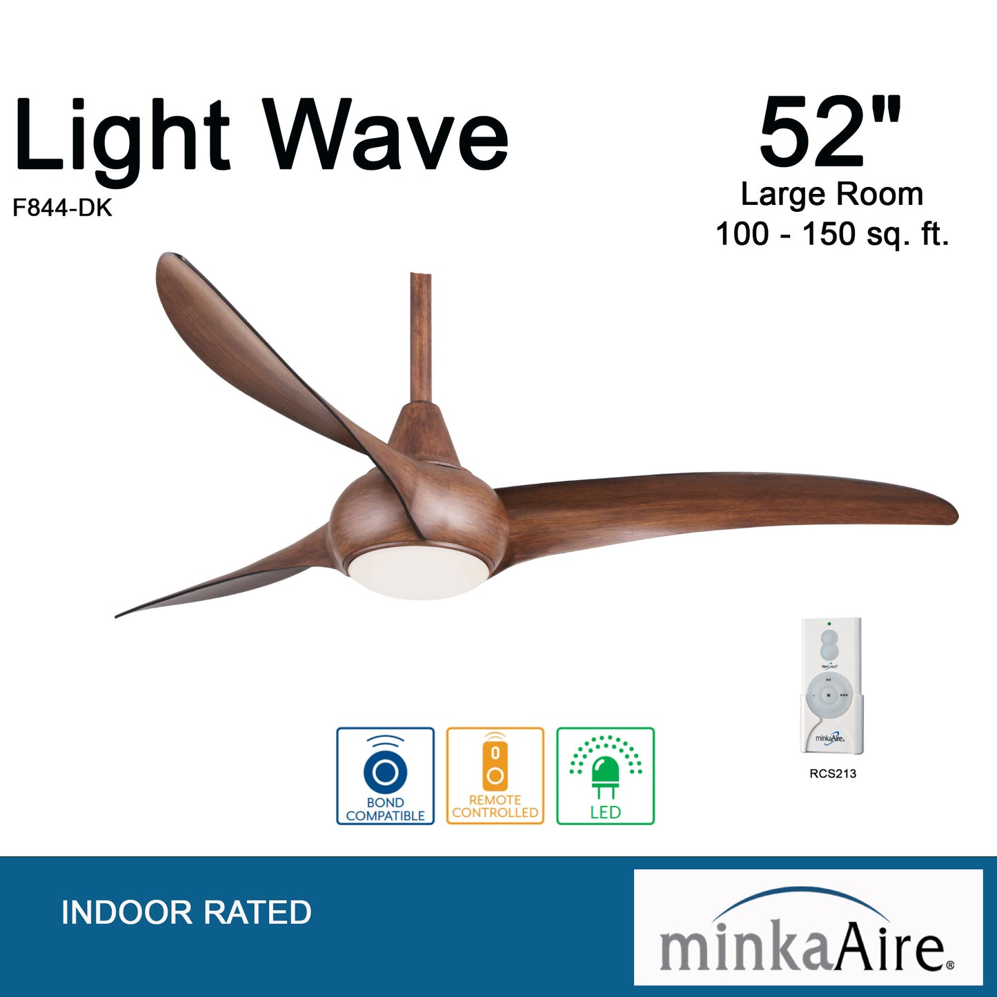 Minka Aire LIGHT WAVE 52" シーリングファンライト 【F844-DK】