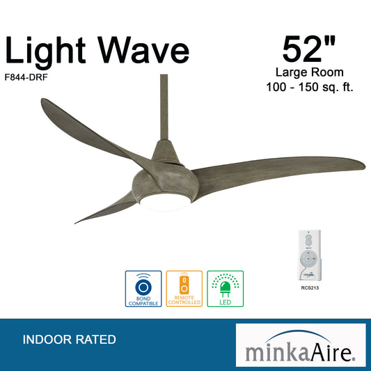 Minka Aire LIGHT WAVE 52" シーリングファンライト 【F844-DRF】