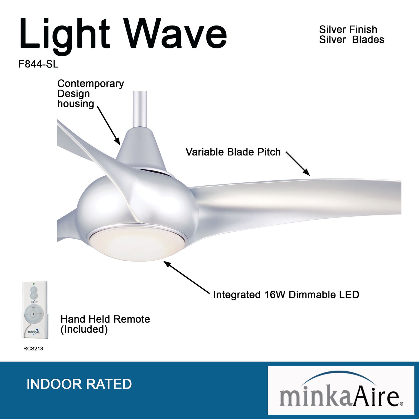 Minka Aire LIGHT WAVE 52" シーリングファンライト 【F844-SL】