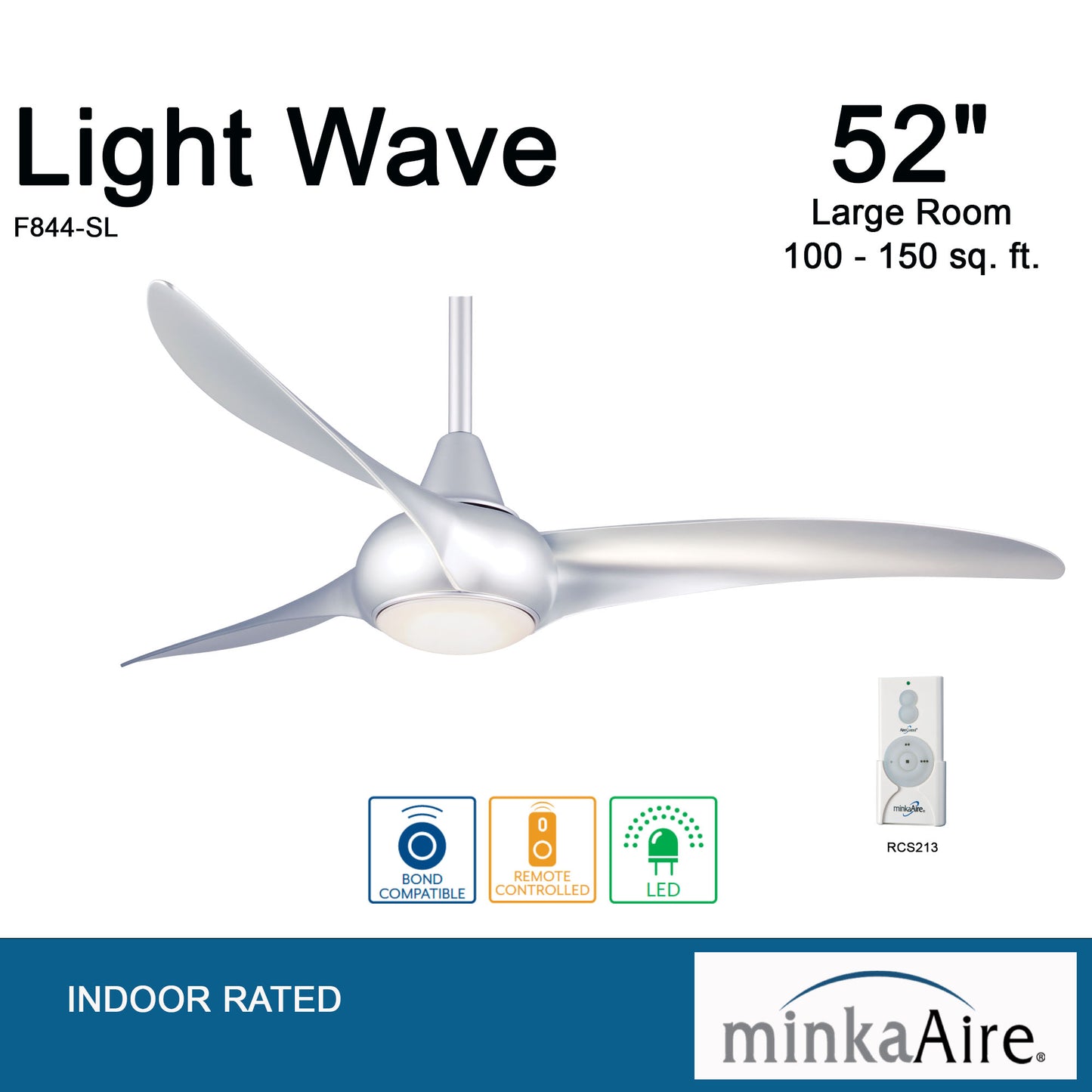 Minka Aire LIGHT WAVE 52" シーリングファンライト 【F844-SL】