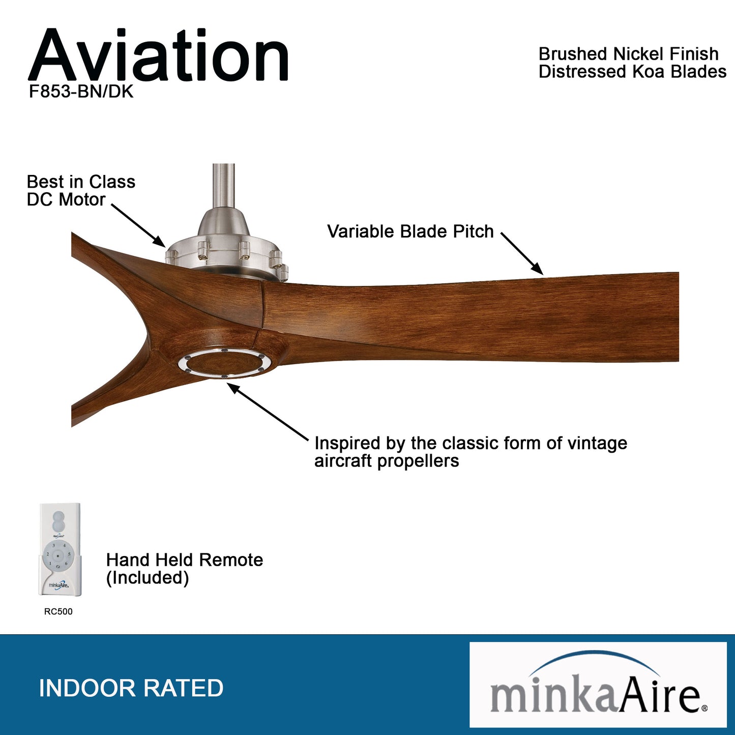 Minka Aire AVIATION シーリングファン 【F853-BN/DK】