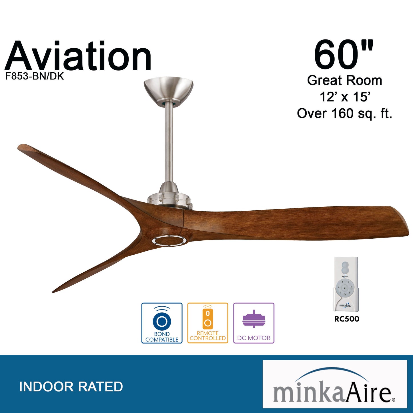 Minka Aire AVIATION シーリングファン 【F853-BN/DK】