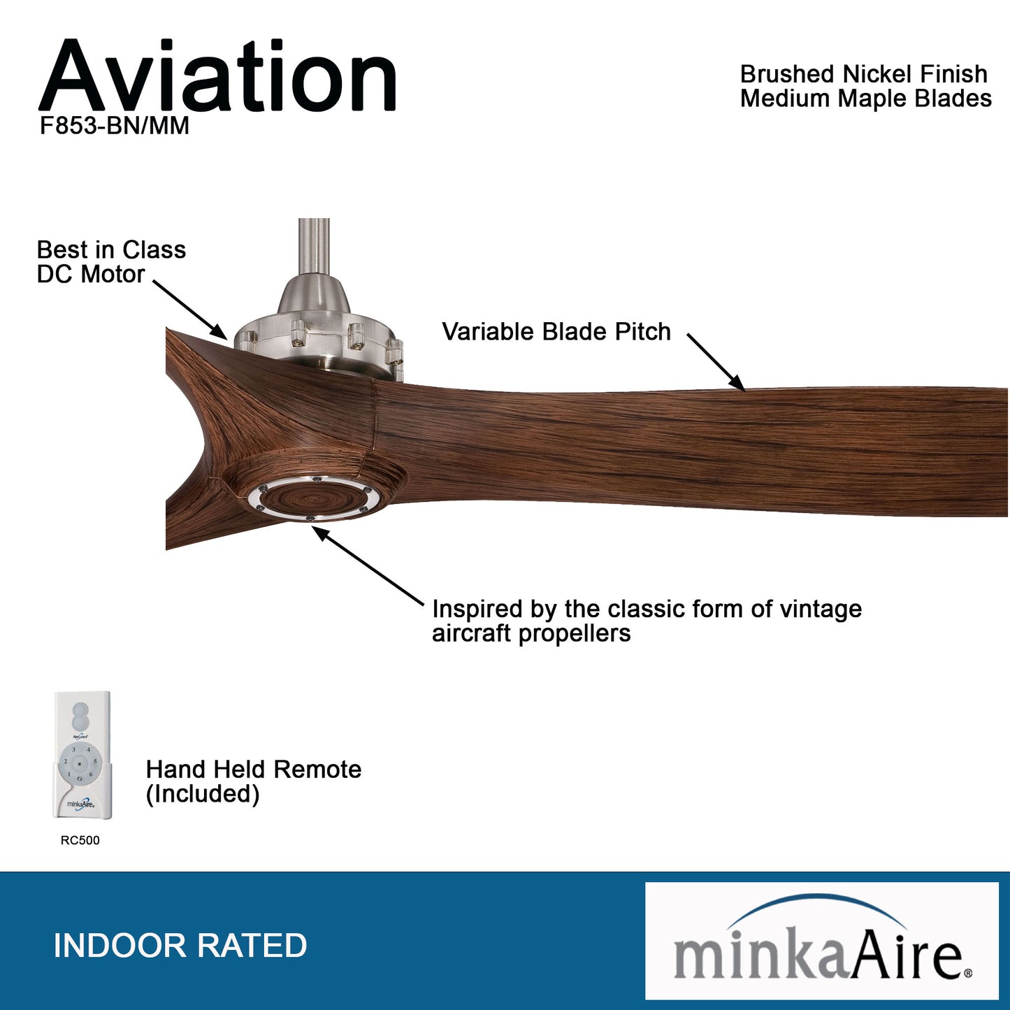 Minka Aire AVIATION シーリングファン 【F853-BN/MM】