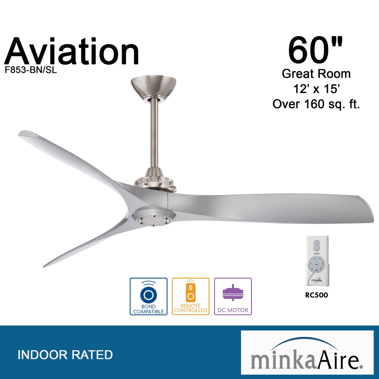 Minka Aire AVIATION シーリングファン 【F853-BN/SL】