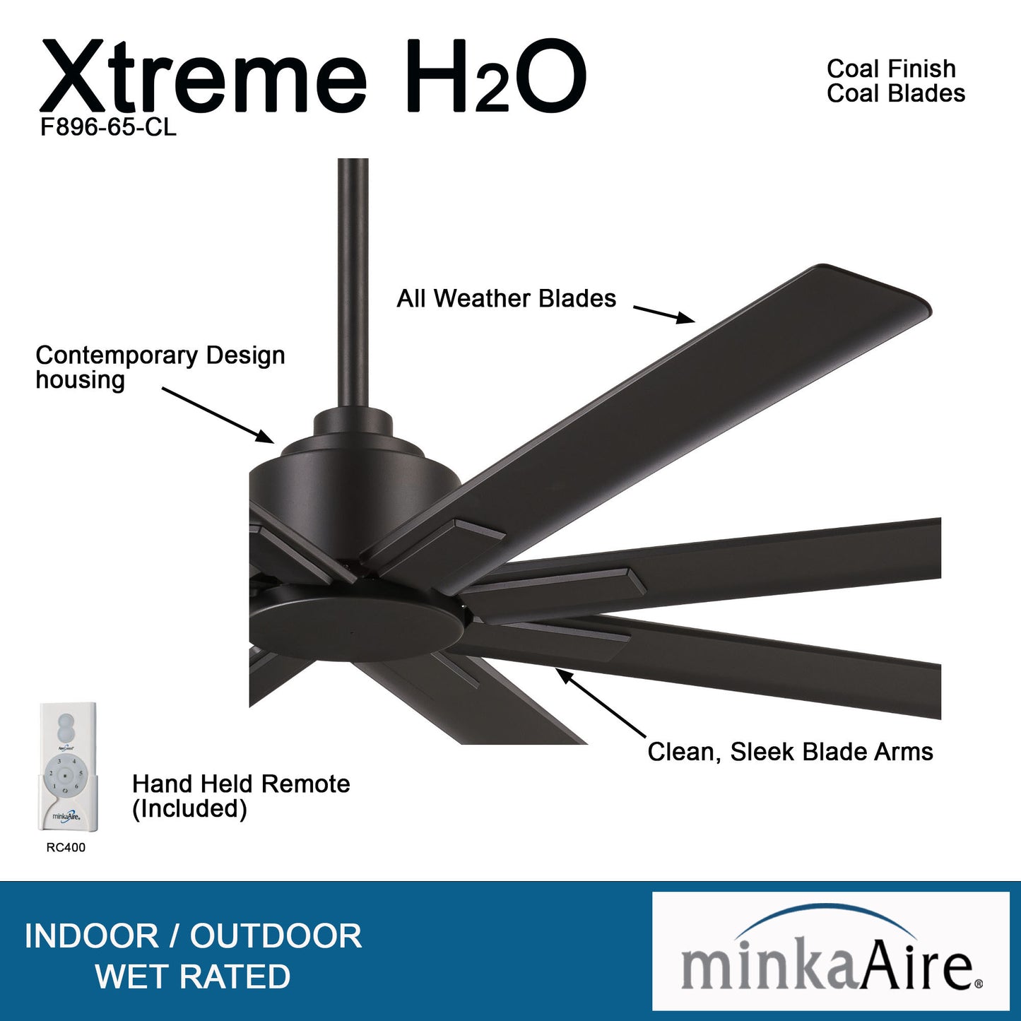 Minka Aire XTREME H2O 65" シーリングファン 【F896-65-CL】