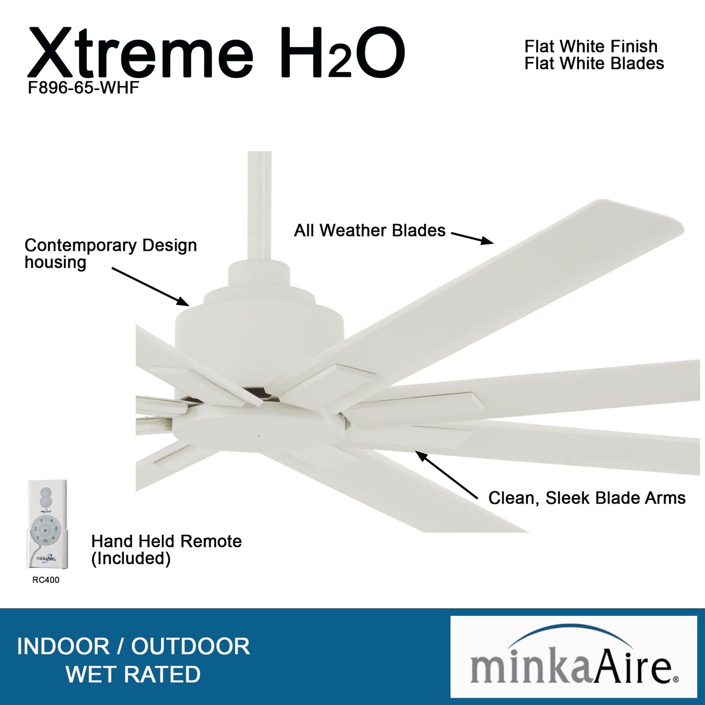 Minka Aire XTREME H2O 65" シーリングファン 【F896-65-WHF】