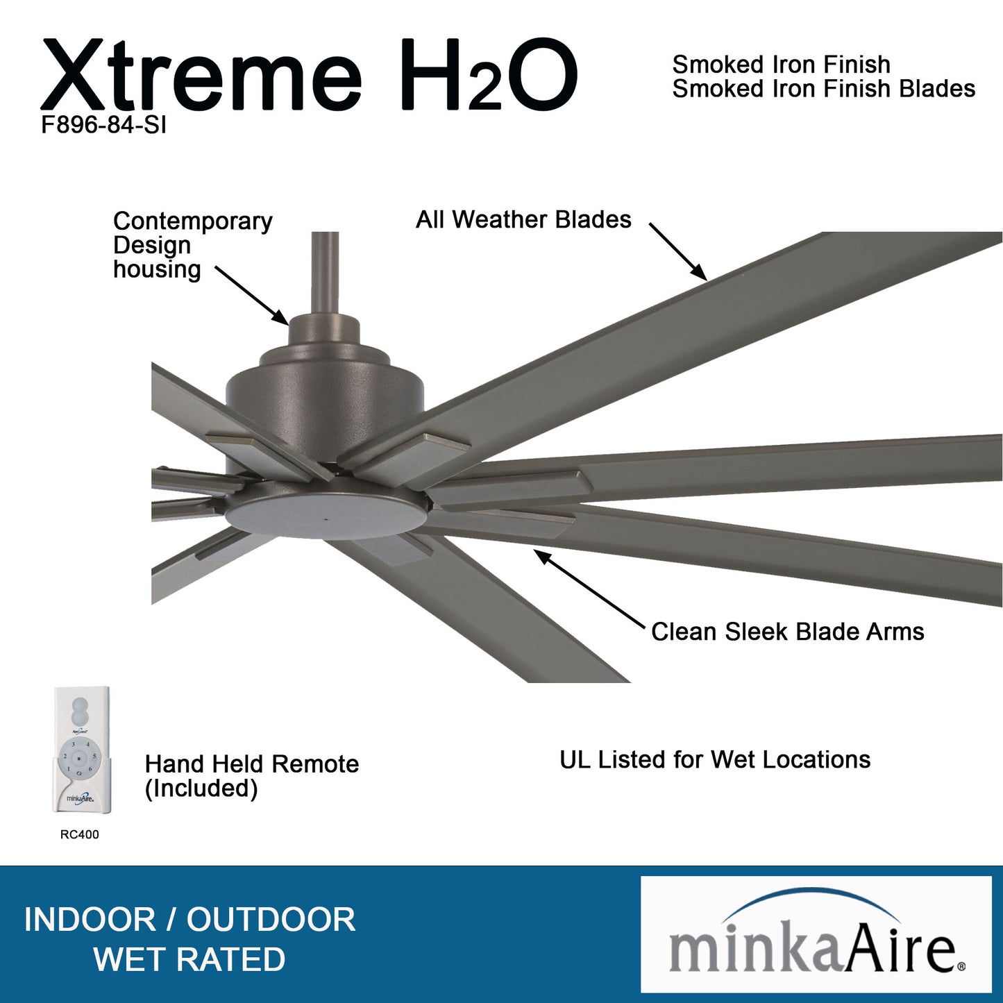 Minka Aire XTREME H2O 84" シーリングファン 【F896-84-SI】