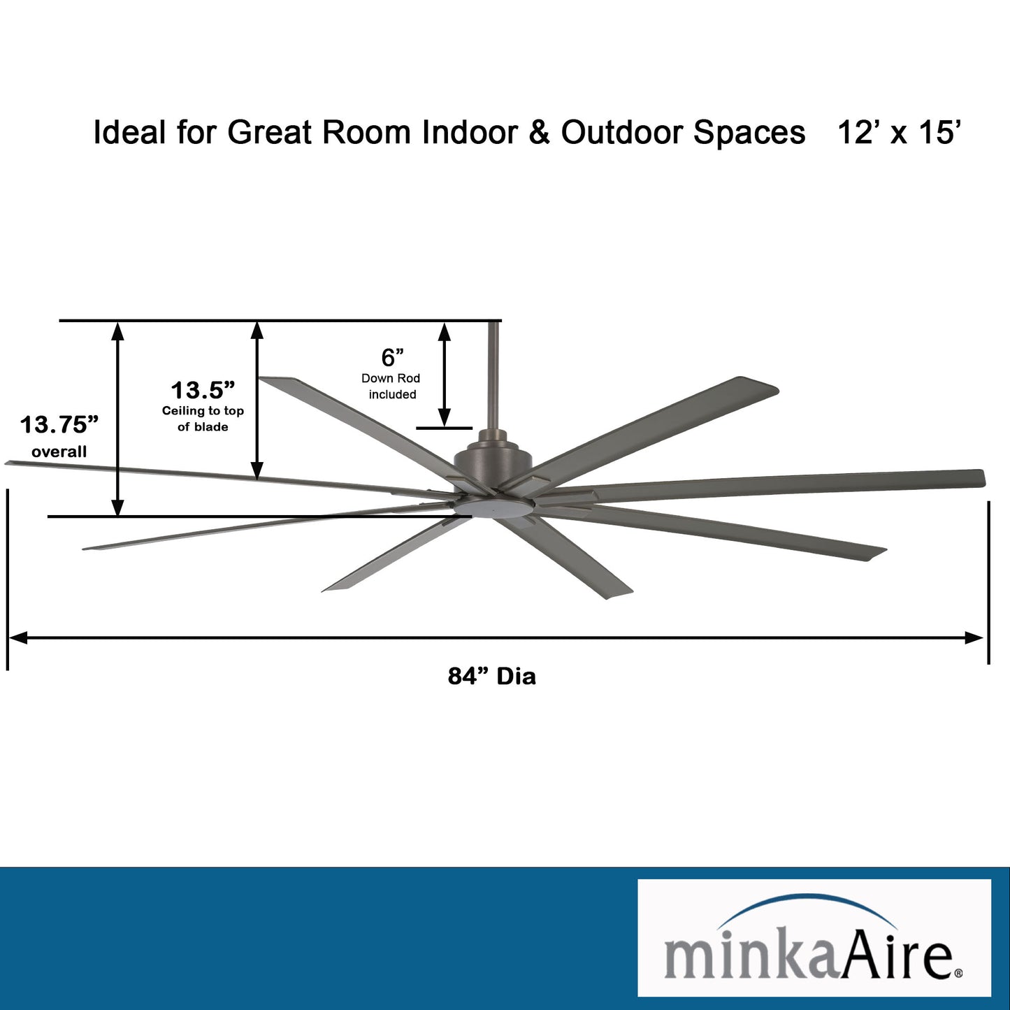 Minka Aire XTREME H2O 84" シーリングファン 【F896-84-SI】